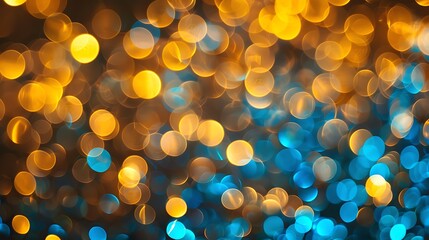 Defocused gold and blue lights Useful for and general celebration