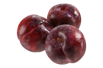 Obraz premium Red plums Isolated on transparent background
