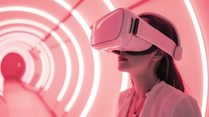 AI digital composite of woman in VR