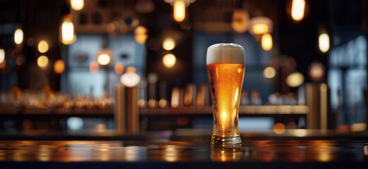 Glass of Beer on Table