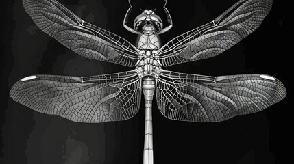   Dragonfly on black background