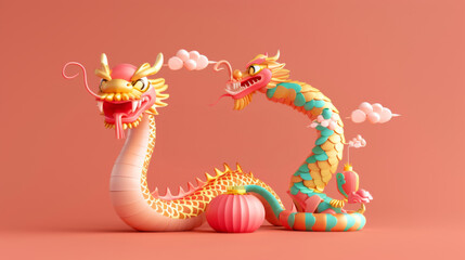 Obraz premium Chinese New Year Dragons