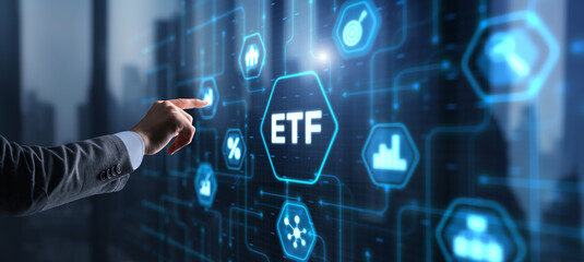 ETF Exchange traded fund Investment finance concept