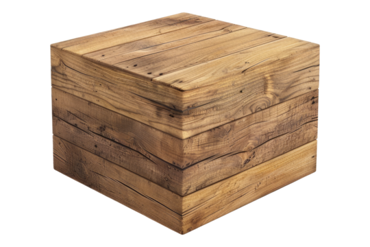 Wooden box Isolated on transparent background