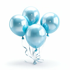 blue balloons isolated on white background