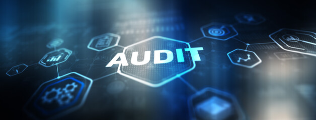 Audit business technology concept. Examination and evaluation of the financial statement of an organization