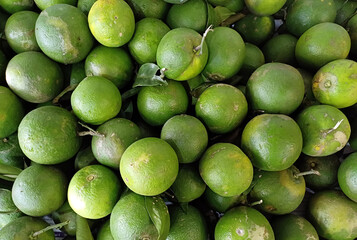 Overhead Shot of fresh lime in the market