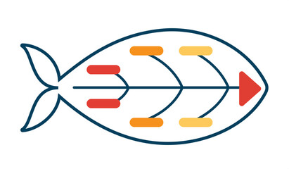 Fishbone Diagram or Cause and Effect diagram. infographic template.