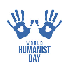 Fototapeta premium World Humanist Day vector design template good for celebration usage. hand and globe vector design. flat design. vector eps 10.