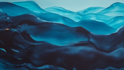 Obraz premium Blue azure turquoise abstract watercolor background for textures backgrounds and web banners design. Abstract background blue colors. Watercolor painting with turquoise sea waves pattern 