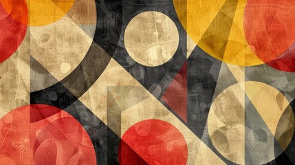 Fototapeta premium A geometric dance of shapes, with circles and triangles alternating in a harmonious pattern