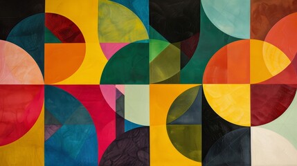 Fototapeta premium A geometric dance of shapes, with circles and triangles alternating in a harmonious pattern