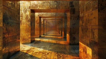 Obraz premium A structured composition of squares, each one perfectly aligned and spaced according to the golden ratio