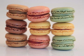 Macarons in pastel colors