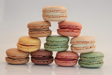 Macarons in pastel colors