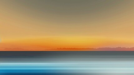 Obraz premium A watercolor depiction of a serene sunset scene featuring a bird soaring above the tranquil waters and majestic mountain range