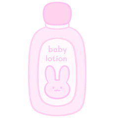 baby set baby lotion bottle illustration and cartoon style pastel baby toy isolated