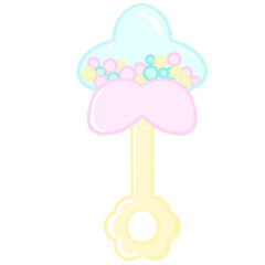baby set baby toy star rattle illustration and cartoon style pastel baby toy isolated