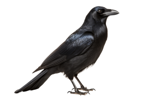 Crow Silhouette Isolated on Transparent Background