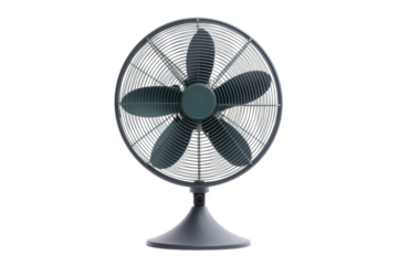 Adjustable Height Stand Fan Isolated on Transparent Background