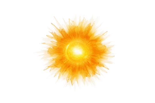 First Ray of Sunlight Peeking Through Trees Isolated on Transparent Background