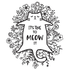 Funny Cat . Funny Quote for t-shirt, print, mug, tumbler. Lazy Cat.