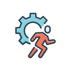 Color illustration icon for action