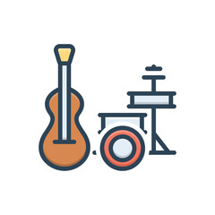Color illustration icon for band