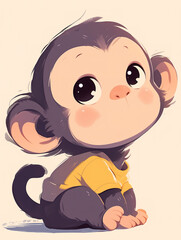 Fototapeta premium Monkey HD Decorative Art, Cute Monkey Artwork, Home Decoration for Monkey Enthusiasts