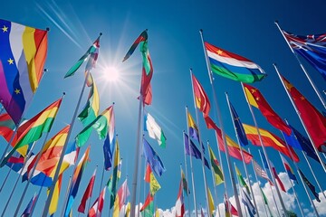 Obraz premium Promoting global harmony and unity through the equality of nations, fostering peace and cooperation.