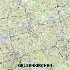 Gelsenkirchen, Germany map poster art