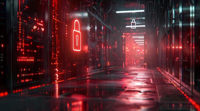 Secured Server Room in Red Alert