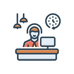 Color illustration icon for helpdesk