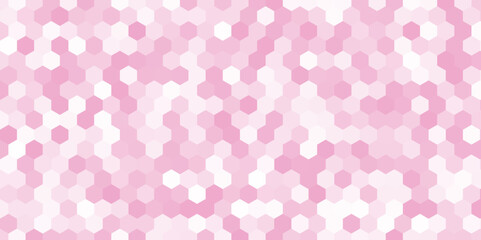 Hexagon Beehive honeycomb pattern wall pink and white. Abstract modern white and pink elegant hexagons background