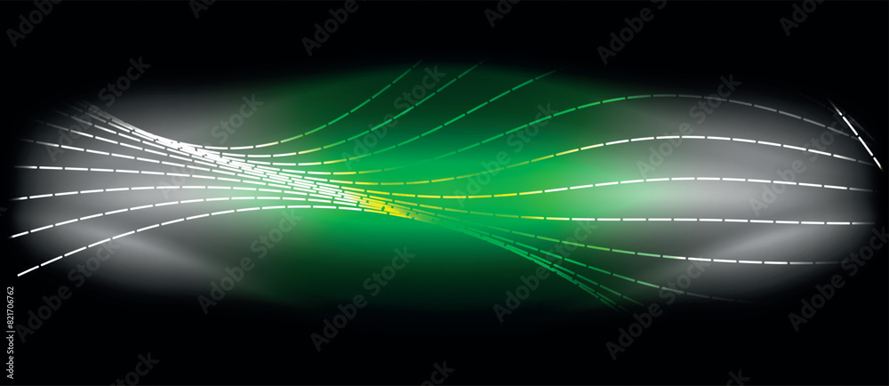 Aufkleber a stunning visual effect of a green and white wave against a black background creates a captivating 
