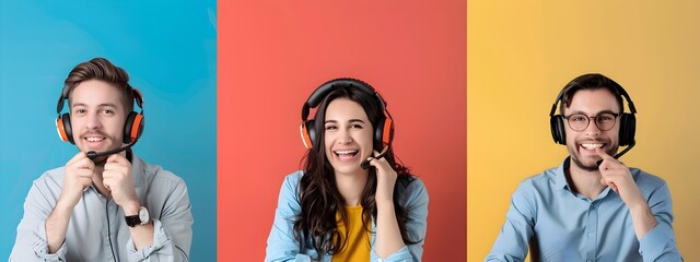 Young Diverse Professionals Providing Friendly Customer Service from Shared Workstation