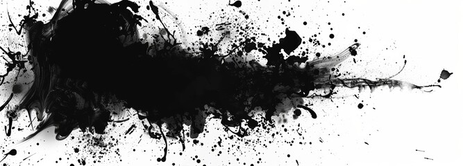Naklejka premium Black ink splatter on a white background