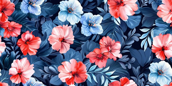 Elegant flower design for digital fabric printing.