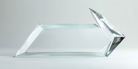 A clear glass trophy mockup with an empty acrylic design, showcasing a 3D rendering of a premium prize plate on a plain background.
