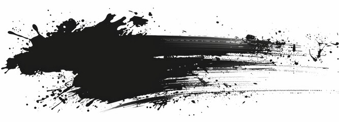 Obraz premium Black ink splatter on a white background