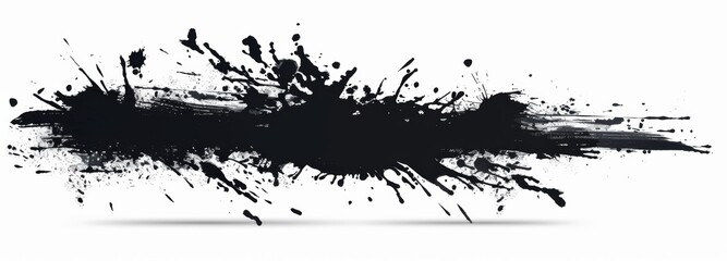 Fototapeta premium Black ink splatter on a white background