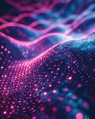 Capture a close-up shot highlighting the mesmerizing special effects employed in sci-fi movie scenes Focus on the creative visual techniques such as neon lighting, digital projections, and sleek 