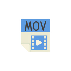 MOV file format flat icon