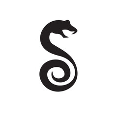 black snake icon vector illustration concept design template