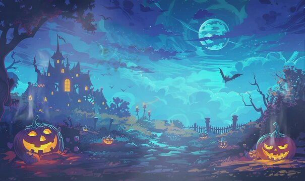 halloween background with pumpkin