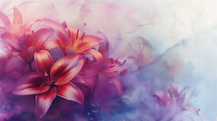 watercolor background with flowers