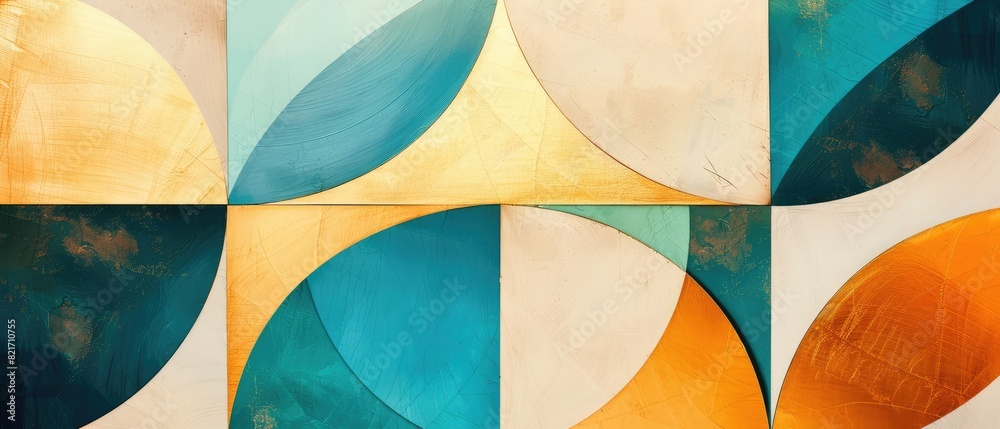 Wall mural modern gold geometric background