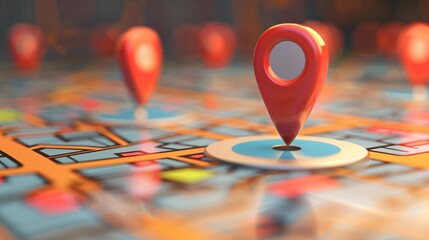 A red GPS marker indicating a specific location on a map.