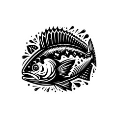 Graceful Halibut Silhouette - A Minimalist Tribute to Aquatic Elegance - minimallest halibut vector
