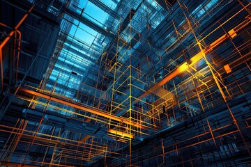 Fototapeta premium digital 3D construction background 